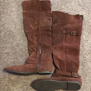 Nine West woman brown suede kneed high boots sz8.5